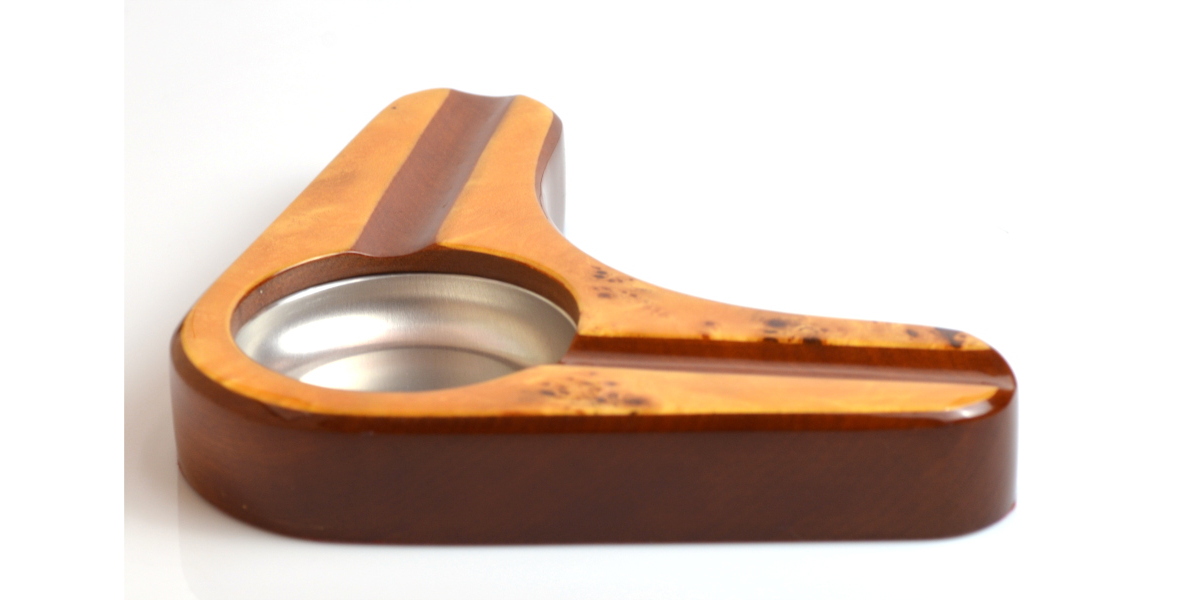 POSACENERE PER SIGARI CUBANI 2 POSTI RADICA DI OLMO cigar ashtray BRIARWOOD